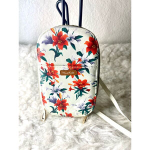 Monarque Signature Series Frida Kahlo Tiger Lily Mint Wallet Crossbody Phone Bag